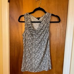 Banana Republic Drape Neck Tank Top Faded Circle Print Sz XS